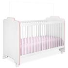 Jogo Quarto Bebê Cômoda E Berço Ternura Branco Rosa Pn Baby