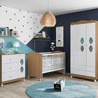Jogo Quarto Completo Infatil Oxford Branco  Almendra Acetinado