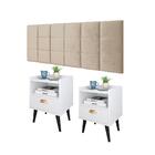 Jogo Quarto Completo Kit 2 Mesinhas Retrô Estilo Branco E Cab