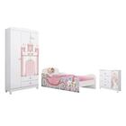 Jogo Quarto Completo Puerto Branco Rose Acetinado