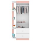 Jogo Quarto De Bebê Guarda Roupa E Berço Ternura Branco/rosa