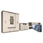 Jogo Quarto De Casal Com Espelho Completo Stella Castanha Off