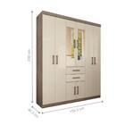 Jogo Quarto De Casal Com Espelho Pasadena Castanha Off-white