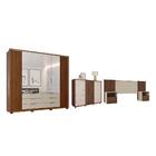 Jogo Quarto De Casal Completo Com Espelho Balder Havana Off W