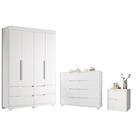 Jogo Quarto De Casal Completo Com Espelho Belair Branco Fosco