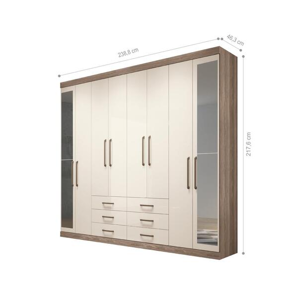 Jogo Quarto De Casal Completo Com Espelho Jade Castanha Off W