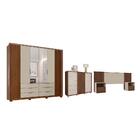 Jogo Quarto De Casal Completo Com Espelho Vidar Havana Off Wh