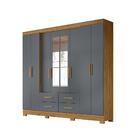 Jogo Quarto De Casal Completo Flameco Com Espelho Freijó Cinza