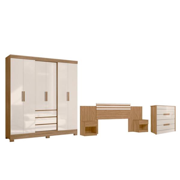 Jogo Quarto De Casal Completo Lanka Freijó Off White