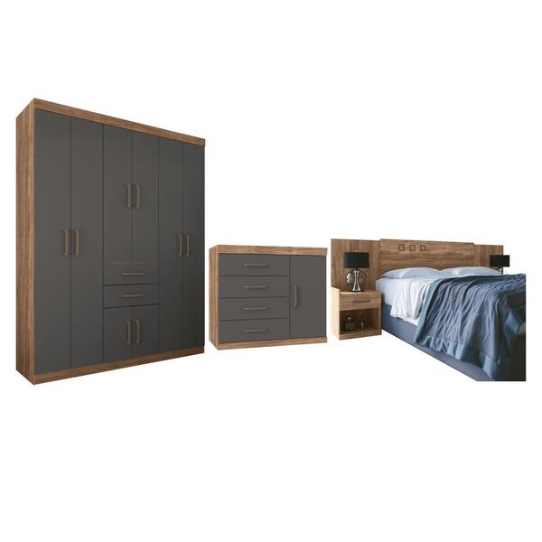 Jogo Quarto De Casal Pasadena Atacama Grafite