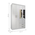 Jogo Quarto De Solteiro Completo Com Espelhos Jenifer Branco