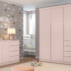 Jogo Quarto Infantil 2 Peças Guarda Roupa Cômoda Rose Akemi