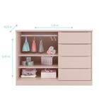 Jogo Quarto Infantil 2 Peças Guarda Roupa Cômoda Rose Akemi