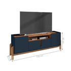 Jogo Rack 1.7 E Cristaleira Loie Azul Cobalto Cedro