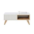 Jogo Rack Para Tv E Mesa De Centro Charles Off-white Freijo