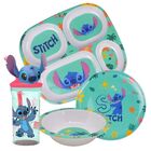 Jogo Refeição Infantil Melamina Stitch Disney 4 Peças Incluso