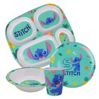 Jogo Refeição Infantil Melamina Stitch Disney 4 Peças Pratos,