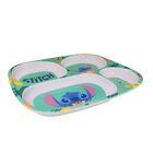 Jogo Refeição Infantil Melamina Stitch Disney 7 Peças Pratos,