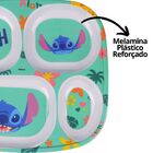 Jogo Refeição Infantil Melamina Stitch Disney 7 Peças Pratos,