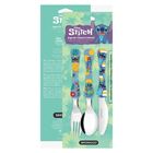 Jogo Refeição Infantil Melamina Stitch Disney 7 Peças Pratos,