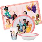 Jogo Refeição Infantil Princesas Disney 3 Peças Prato, Tigela