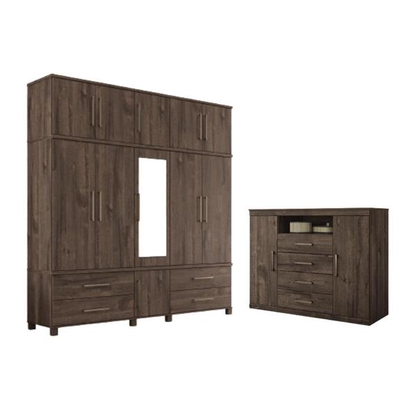 Jogo Roupeiro 11 Portas E Cômoda Taipei