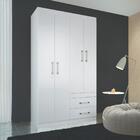 Jogo Roupeiro 4 Portas E Cama Com Gavetas Jenifer Branco