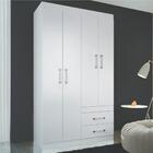 Jogo Roupeiro 4 Portas E Cama Com Gavetas Jenifer Branco