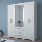 Jogo Roupeiro 4 Portas E Cama Solteiro Sumter Branco
