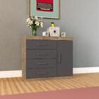 Jogo Roupeiro 4 Portas E Cômoda Sapateira Sumter Atacama Graf