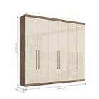 Jogo Roupeiro 6 Portas E Gaveteiro Moli Castanha Off-white