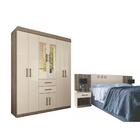 Jogo Roupeiro Com Espelho E Cabeceira Casal Pasadena Castanha