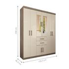 Jogo Roupeiro Com Espelho E Cabeceira Casal Pasadena Castanha