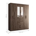 Jogo Roupeiro Com Espelho E Cabeceira Casal Pasadena Ébano