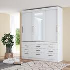 Jogo Roupeiro Com Espelho E Cabeceira Greece Branco