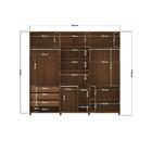 Jogo Roupeiro Com Espelho E Cabeceira Manchester Jatobá Areia