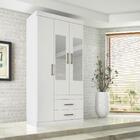 Jogo Roupeiro Com Espelho E Cama Solteiro Jeremias Branco