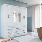 Jogo Roupeiro Com Espelho E Cômoda Casal Atlanta Branco