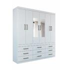 Jogo Roupeiro Com Espelho E Cômoda Casal Atlanta Branco