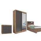 Jogo Roupeiro Com Espelho E Cômoda Orleans Branco