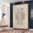 Jogo Roupeiro Com Espelho E Comoda Oslo Ebano Rustico Off Whi