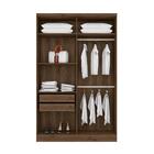 Jogo Roupeiro Com Espelho E Comoda Oslo Ebano Rustico Off Whi