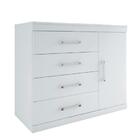 Jogo Roupeiro Com Espelho E Cômoda Sapateira Baltimore Branco