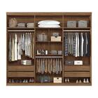 Jogo Roupeiro Com Espelho E Gaveteiro Bum Jatobá