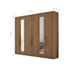 Jogo Roupeiro Com Espelho E Gaveteiro Bum Jatobá