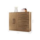 Jogo Roupeiro Com Espelho E Gaveteiro Bum Jatobá