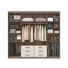 Jogo Roupeiro Com Espelho E Gaveteiro Jade Castanha Off White