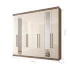 Jogo Roupeiro Com Espelho E Gaveteiro Thaysa Castanha Off-whi