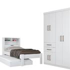 Jogo Roupeiro E Bicama Solteiro Baltimore Branco