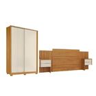 Jogo Roupeiro E Cabeceira Jane Carvalho Off/preto Flex